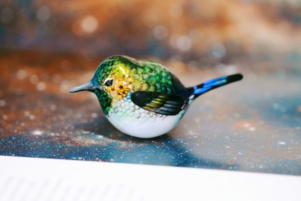Long-tailed Hummingbird Polymer Clay Figurine OOAK