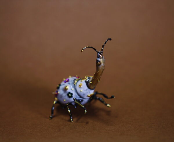 Royal Long Neck Beetle Polymer Clay Figurine OOAK